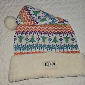 🎄 Old Navy Printed Flannel Gender-Neutral Santa Hat for Adults 🎄